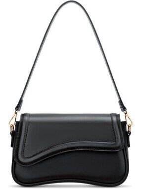 Women's Black Mini Hobo Shoulder Bag Crossbody Purse With Detachable Strap